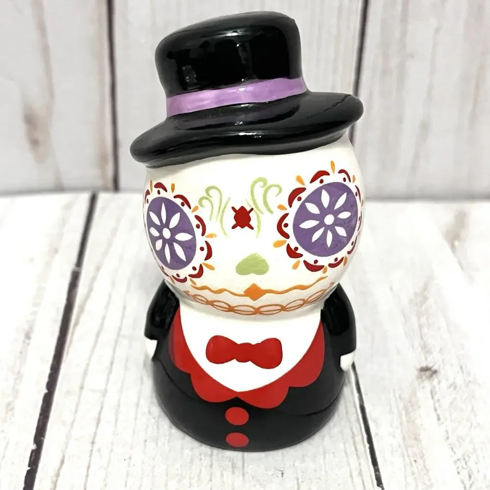 Day Of The Dead Dia De Los Muertaos Bride & Groom Salt & Pepper Shaker Set